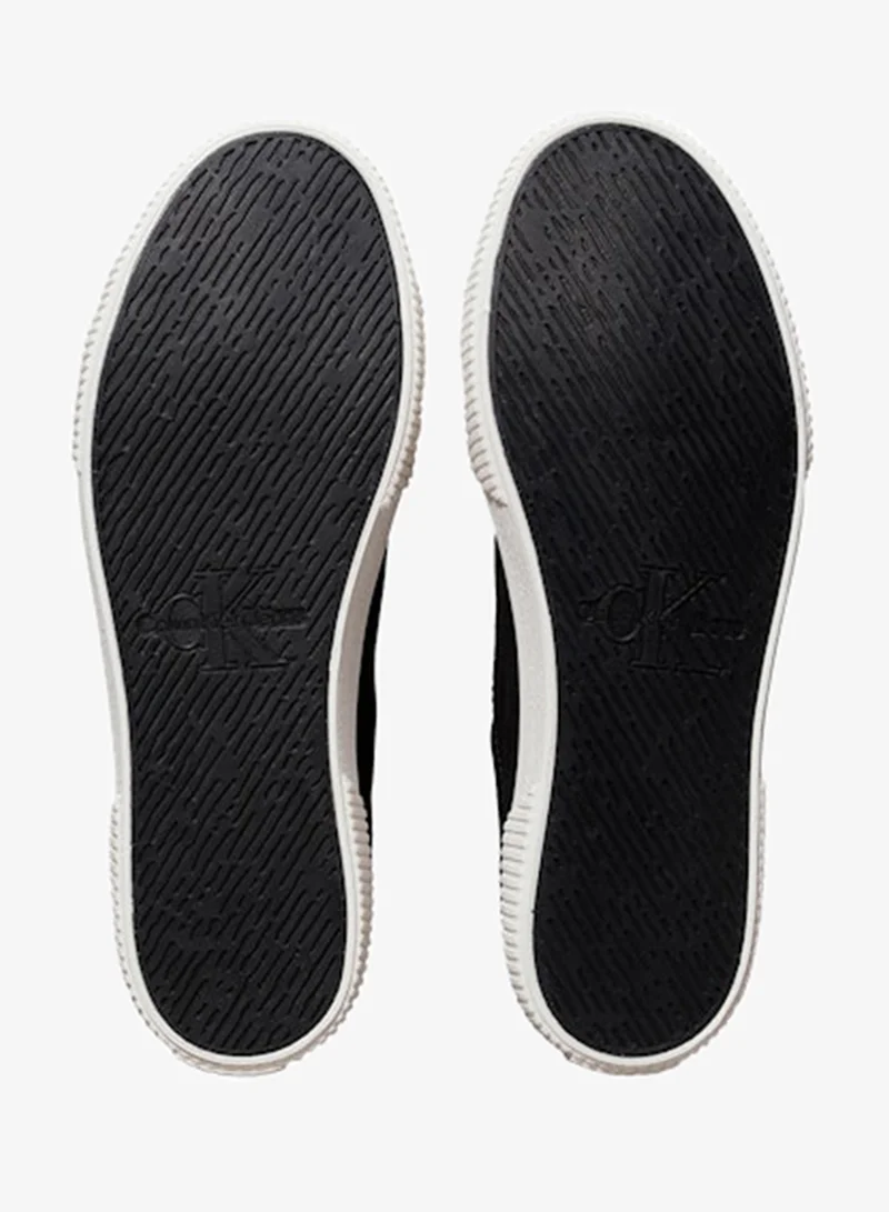 Calvin Klein Jeans Black/Bright White Vulcanised Cotton Canvas Trainers for Women | Best Price UAE